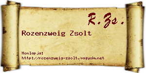 Rozenzweig Zsolt névjegykártya